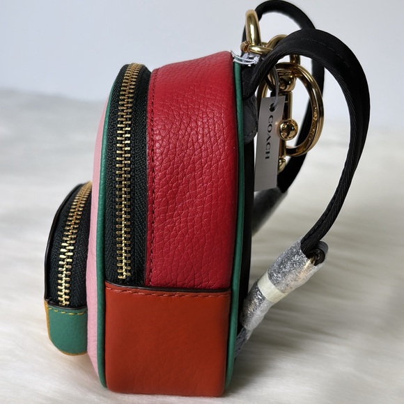 NWT💃Coach Mini Backpack Bag Charm Key Chain Coin Purse Leather - Picture 4 of 6